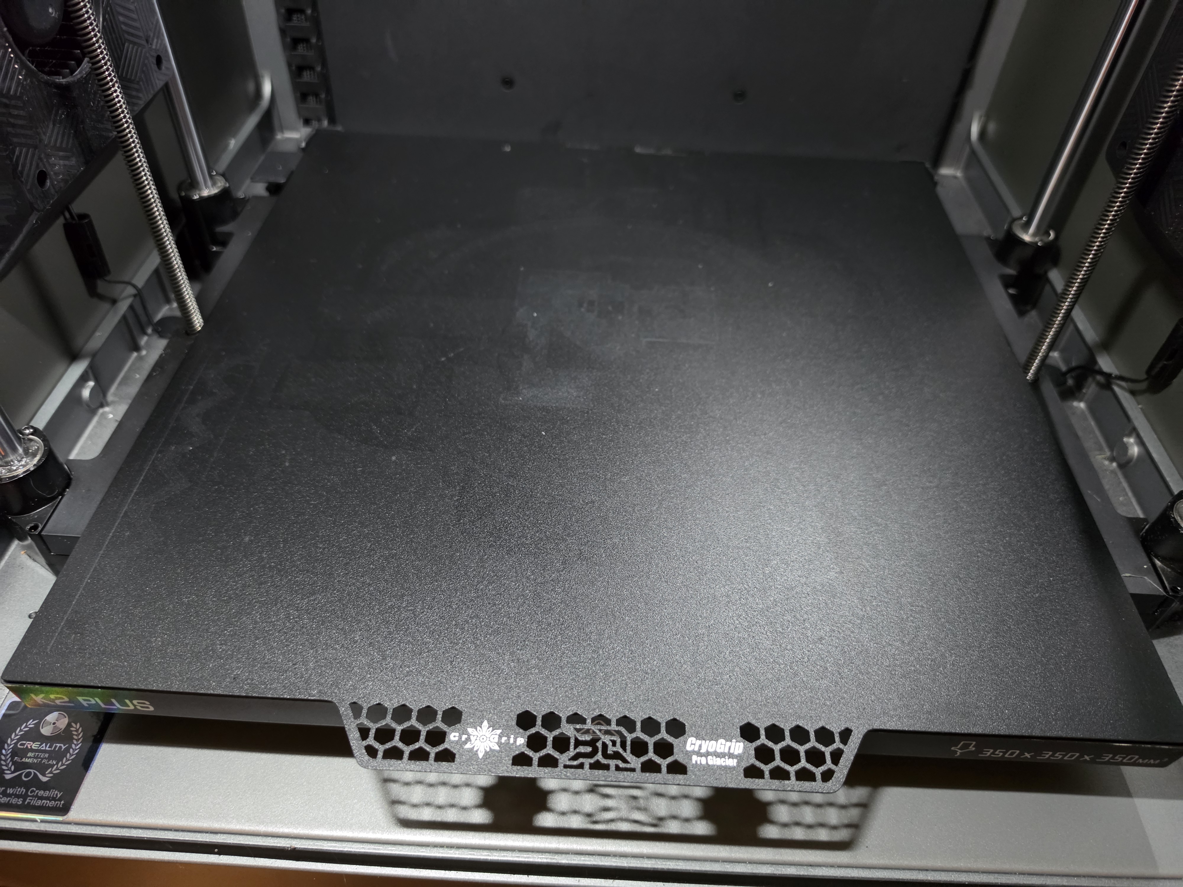 Cryogrip build plate installed on the Creality K2 Plus