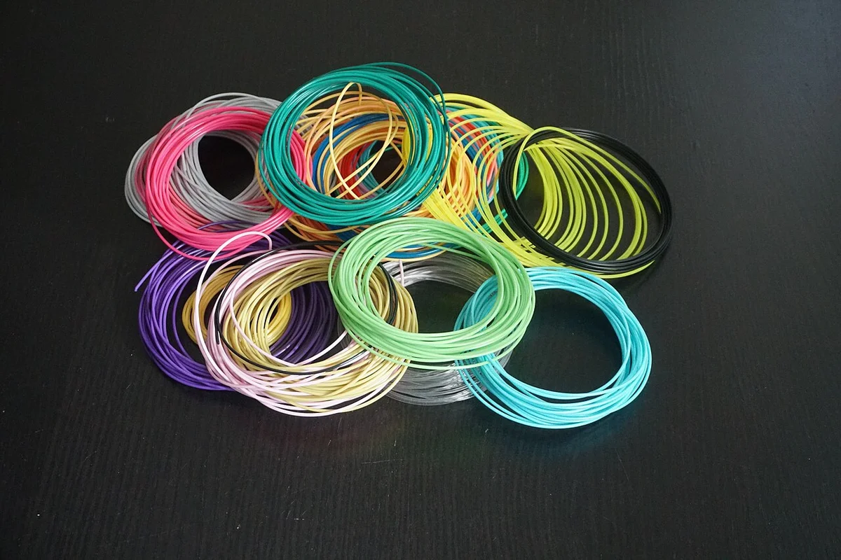 3D printer filament spools in assorted vibrant colors